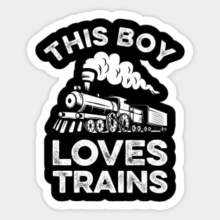 This Boy Loves Trains Sticker